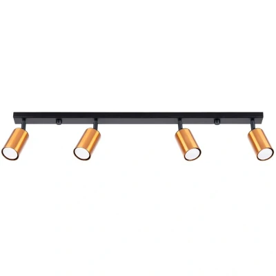 Image of Winx 4 Light Ceiling Spotlight Bar Black, Copper