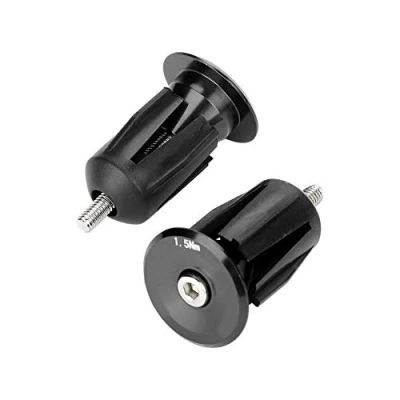 Image of 1 Pair Bicycle Bar End Plugs Sliders Aluminum Alloy Bike Handlebar Cap for Road Mountain (Black)