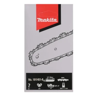 Image of Makita 191H01 8 Chainsaw Chain 30 cm, 90PX, 46 Drive Links, 1.1 mm, 3/8 Inch LP, Semi Chisel, Double Cutting Corners, Low Kickback, Coarse Pattern
