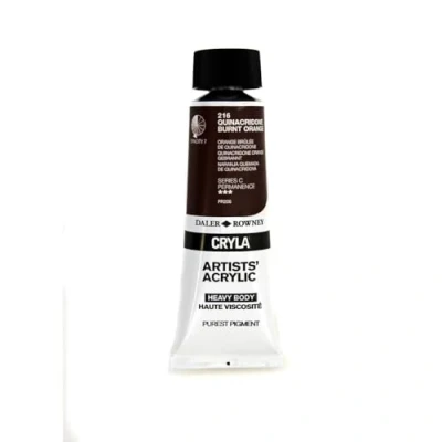 Image of Daler Rowney Cryla Acrylic 75 ml Quinacridone Burnt Orange, Professional Artists