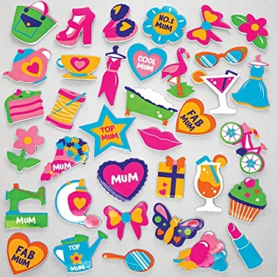 Image of Baker Ross Mother&#039;s Day Foam Stickers Pack of 200, for Children (FC388)