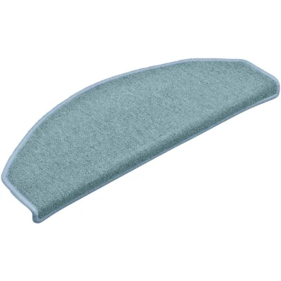 Image of vidaXL Stair Mats 15 pcs 65x24x4 cm Sea Blue Half Round Large