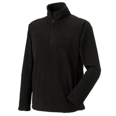 Image of Russell Athletic Mens Quarter Zip Fleece Top (Black) Size X Small