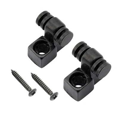 Image of Musiclily Pro Steel Roller String Trees Retainers Guides With Screws for Strat Tele Style Electric Guitar, Black (Set of 2)
