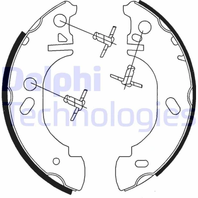 Image of 1014316, 1570220, 6579150, 94VX2200AB, EBL2030 Brake Shoes DELPHI LS1700 254mm 52mm FORD: Transit Mk3 Platform / Chassis, Mk4 Van