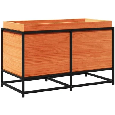 Image of vidaXL Garden Planter Wax Brown 80x40x50 cm Solid Wood Pine