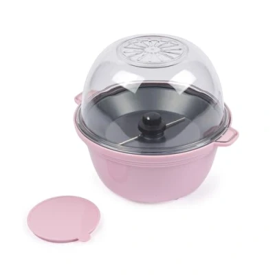 Image of Giles &amp; Posner Mini Popcorn Maker Machine Non stick Corn Plate, Hot Air Popper, Electric Stirring, Cool Touch Handles, Healthy Fat Free Snack, Mess With Serving Bowl, Pink, EK6224GSPNK