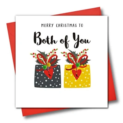 Image of Embellished Christmas Greeting Card, Merry to Both of You, Presents