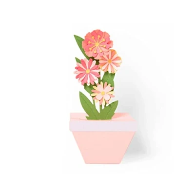 Image of Sizzix Thinlits Die Set 9 Pack 664360 Pop Up Plant Pot by Georgie Evans, Multi Colour, One Size