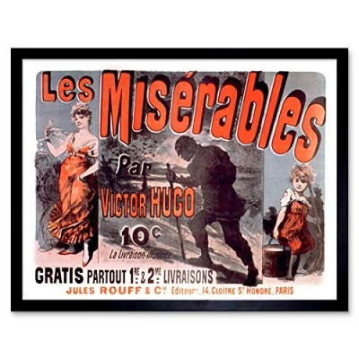 Image of Cheret Hugo Les Miserables Cosette Advert Art Print Framed Poster Wall Decor 12x16 inch