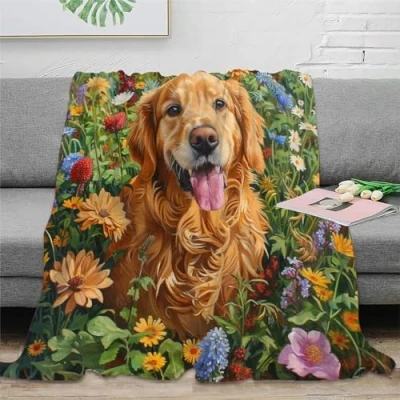 Image of EFCQJZRZ Dog Throw Blanket for Kids Teens Adult Flannel Fleece Blankets Plush Lightweight Warm 3D Printed Boys Girls All Season Couch Sofa Décor 50x60inch(127x152cm)