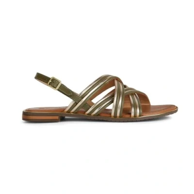 Image of Geox Women&#039;s D Sozy Plus G Flat sandal, Sage Lt Gold, 3 UK