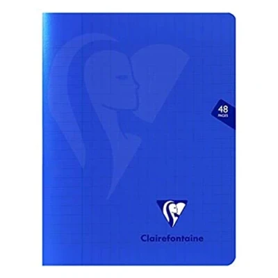Image of Clairefontaine Ref 322751C Mimeys Side Stapled Notebook (48 Pages) 170 x 200mm Size, Polypro Cover, 90gsm Brushed Vellum Paper, Séyès Ruling Navy Blue Cover
