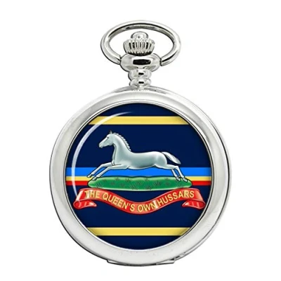 Image of Giftshop UK Queen&#039;s Own Hussars, British Army Full Hunter Pocket Watch