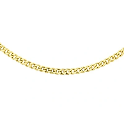 Image of Carissima Gold Women&#039;s 18 ct Yellow 1.4 mm Diamond Cut Curb Chain Necklace of Length 46 cm/18 Inch