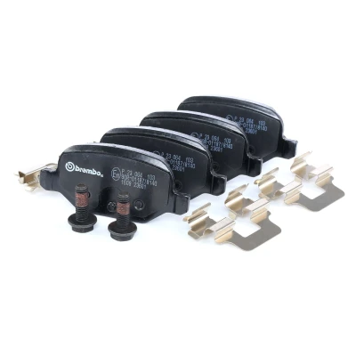Image of 71770084 brake pad set BREMBO P 23 064 excl. wear warning contact with caliper screws accessories FIAT: Panda II Hatchback, 500 Hatchback