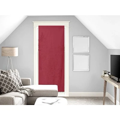 Image of Soleil d &#039;Ocre Panama Net Curtain for Door Window Red 70x200 cm Cotton 70 x 200