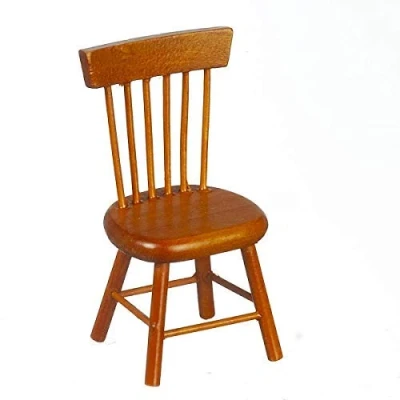 Image of Melody Jane Aztec Imports, Inc. Dolls House Walnut Side Chair Miniature Wooden Kitchen Dining Room Furniture