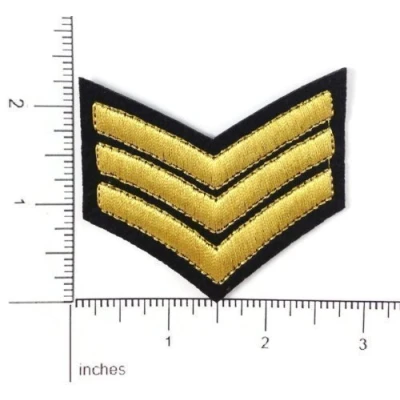 Image of Sergeant Rank Military Army Costume DIY Embroidered Sew Iron on Patch