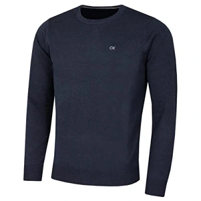 Image of Calvin Klein Mens Crew Neck Sweater Navy Marl S