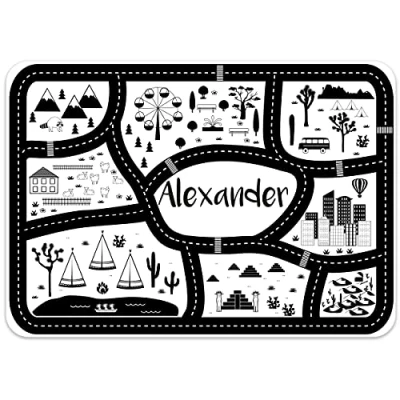 Image of Paper Themes Personalised Placemat for Kids (Monochrome)