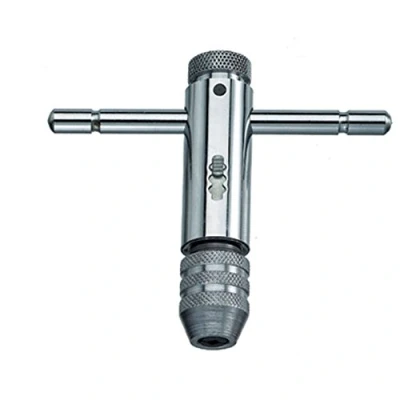 Image of Stahlwille 77390001 12915 Steel Ratchet Tap Holder, Chrome Plated, Size 1, 85mm Length
