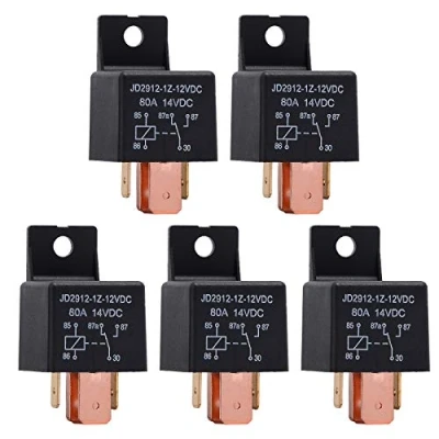 Image of Ehdis 5 Pcs Car Relay 12V 80 AMP Pin, JD2912 1Z 12VDC 80A 14VDC SPDT Truck Boat Van Vehicle Automotive Switch