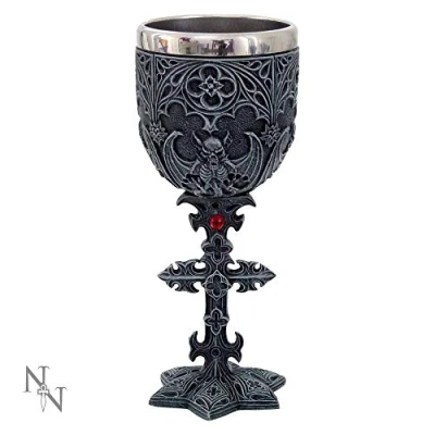 Image of Nemesis Now Vampires Goblet 18.8cm Black, Resin w/stainless steel insert, One Size