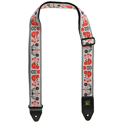 Image of Ernie Ball Red Bird Winter Jacquard Guitar Strap
