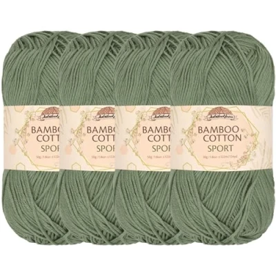 Image of JubileeYarn Bamboo Cotton Sport 4 Ply Yarn 50g/Skein Burning Sage Skeins
