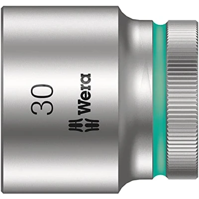 Image of Wera 05003616001 30 mm 8790 HMC Zyklop Socket with Hexagon Drive Silver