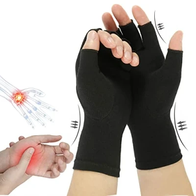 Image of 1 Pair Arthritis Compression Gloves for Women Fingerless Relieve Symptoms Raynauds Disease Carpal Tunnel