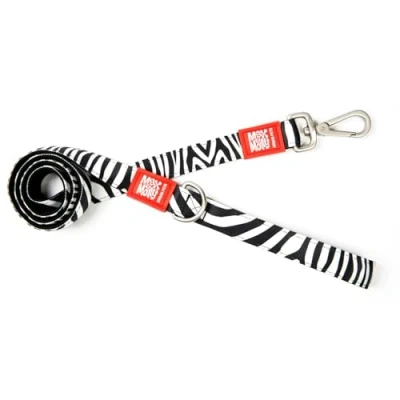 Image of Max &amp; Molly Zebra Classic And Colorful Unique Design Comfortable Secure Cushioned Neoprene Sporty Elegant Short Leashes, M