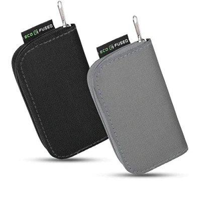 Image of ECO FUSED Memory Card Carrying Case Suitable for SDHC and SD Cards 8 Pages 22 Slots Microfiber Cleaning Cloth Included 2 pack 44 Slots, Grey &amp; Black