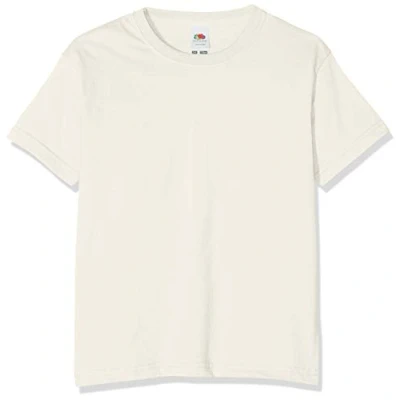 Image of FRUIT OF THE LOOM Unisex Kids Valueweight Short Sleeve T Shirt, Off white (Natural), 14 15 Years UK