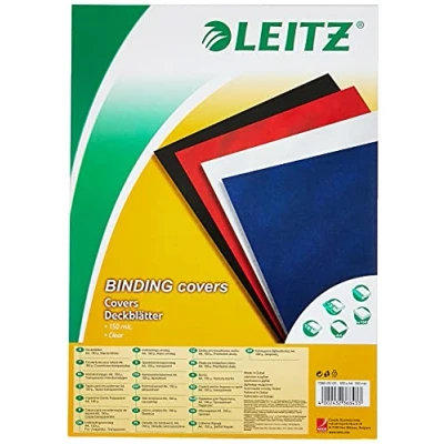 Image of Leitz 73860003 A4 Cover Pages Transparent Plastic Film 100 Pack