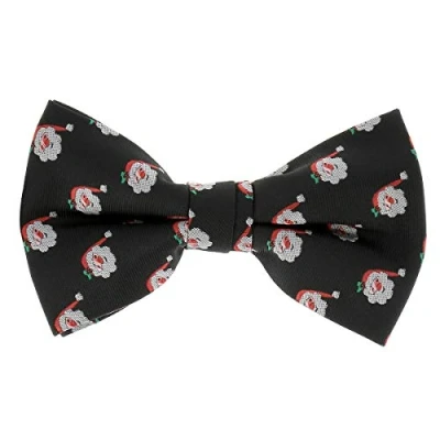 Image of cravateSlim Christmas Black Santa Claus Bow Tie