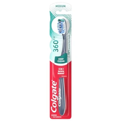 Image of Colgate 360 Toothbrush with Tongue and Cheek Cleaner Medium (1 Pack)