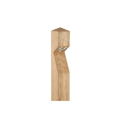 Image of LED Bollard Mains Voltage Pointed Top Base Entry Oak 2700K Collingwood