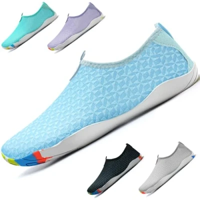 Image of WateLves Beach Swimming Water Shoes Men Women Swim Aqua Barefoot Yoga Surf Quick Drying Lightweight Unisex （Hellblau 7）