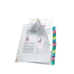 Image of Esselte 12 Tab Index Pocket A4 Assorted