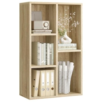 Image of VASAGLE Bookcase, 5 Compartments, Book Storage, Divider, Display Stand, for Living Room, Bedroom, Office, Children&#039;s Wood, LBC25NL
