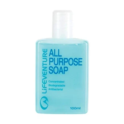 Image of Lifeventure All Purpose Biodegradable And PH balanced Bottled Soap Ideal For Travel, Camping Wilderness, Blue, 100 ml