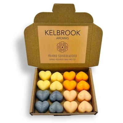 Image of Wax Melts Mixed Sandalwood 16 Pack Strong Scented Made in The UK Plastic Free Vegan