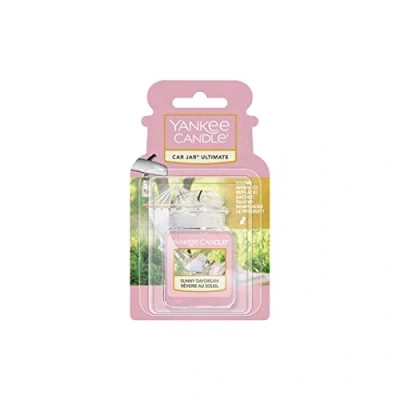 Image of Yankee Candle Car Jar Ultimate Air Freshener Sunny Daydream Lasts Up to 4 Weeks Garden Hideaway Collection