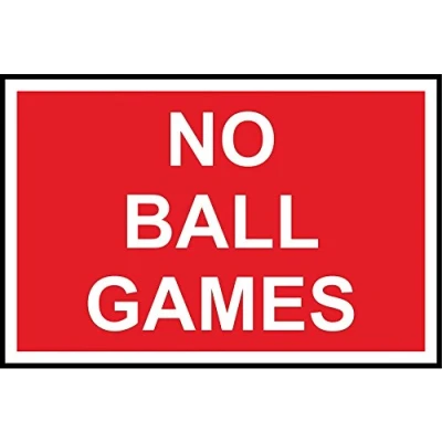 Image of Prohibition signs No ball games sign 3mm Aluminium 300mm x 200mm