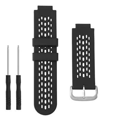 Image of Silicone Watch Strap Compatible with Garmin Approach S2 /S4 Activity Trackers Quick Release Band Replacement Wristband Bracelet Black