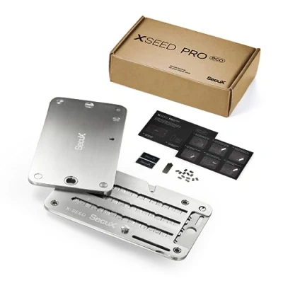Image of SecuX XSEED PRO Eco Indestructible Bitcoin Wallet Crypto Seed Storage Steel Plate Compatible, Ledger, Trezor Hardware Wallets