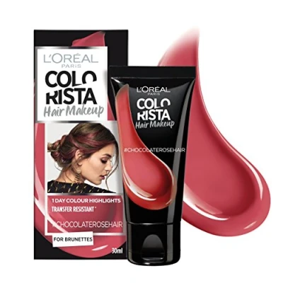 Image of Colorista Hair Makeup Temporary Brunette Colour, Choc Rose