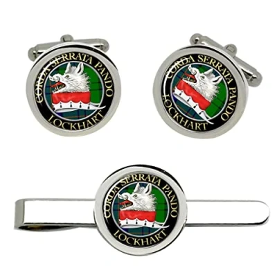 Image of Lockhart Scottish Clan Cufflinks and Tie Clip Set